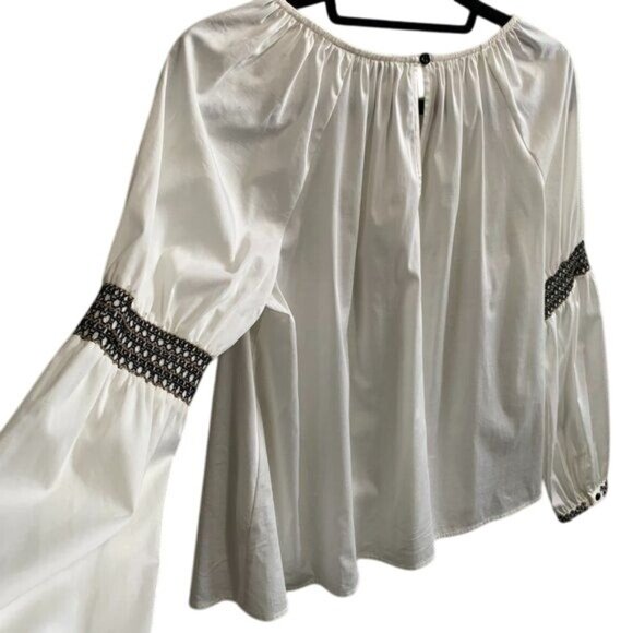 Elizabeth and James Boho Embroidered Bell Sleeve Blouse XS - Picture 7 of 8
